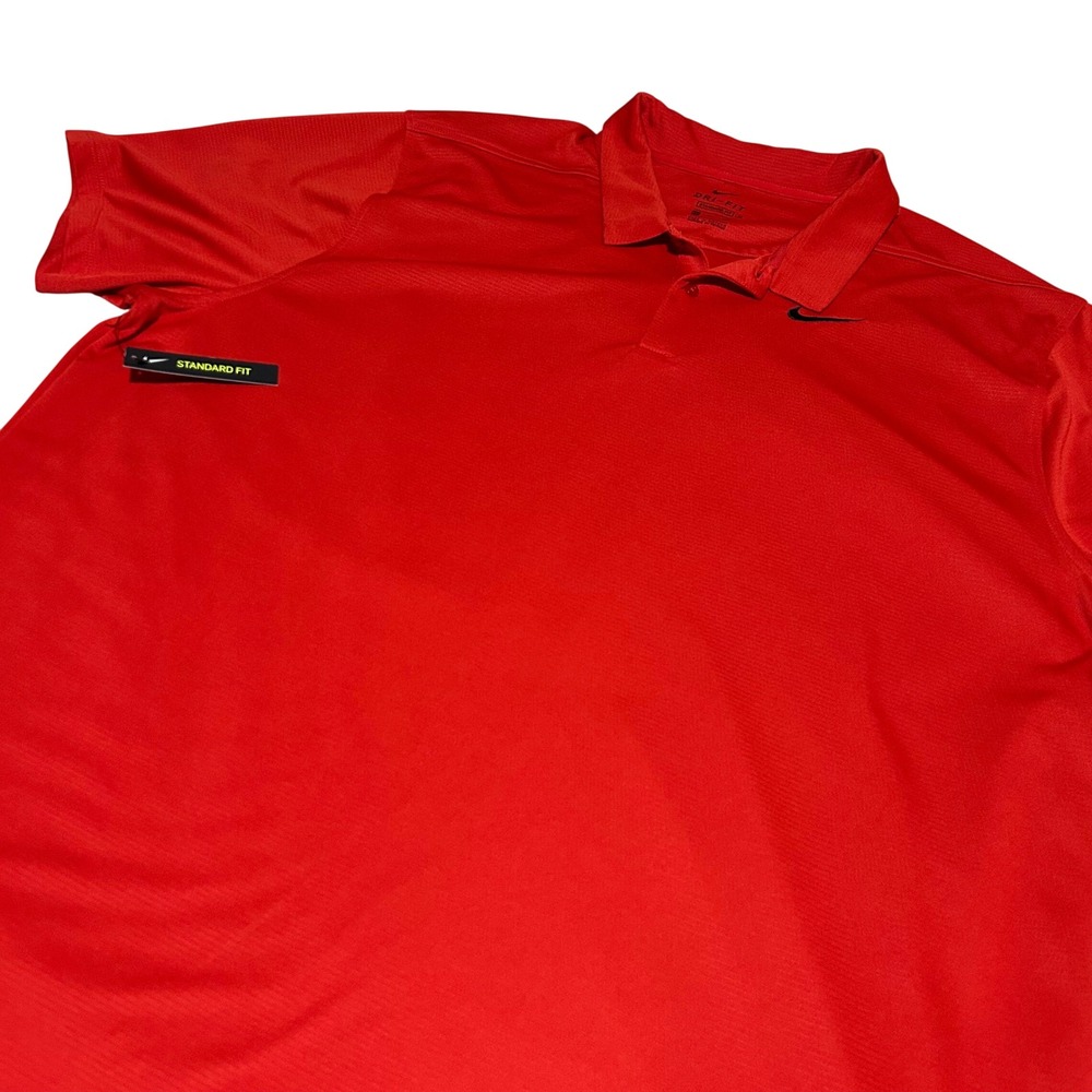 NWT Nike Dri-Fit Golf Polo Mens XXL Red Short Sleeve Performance Tee